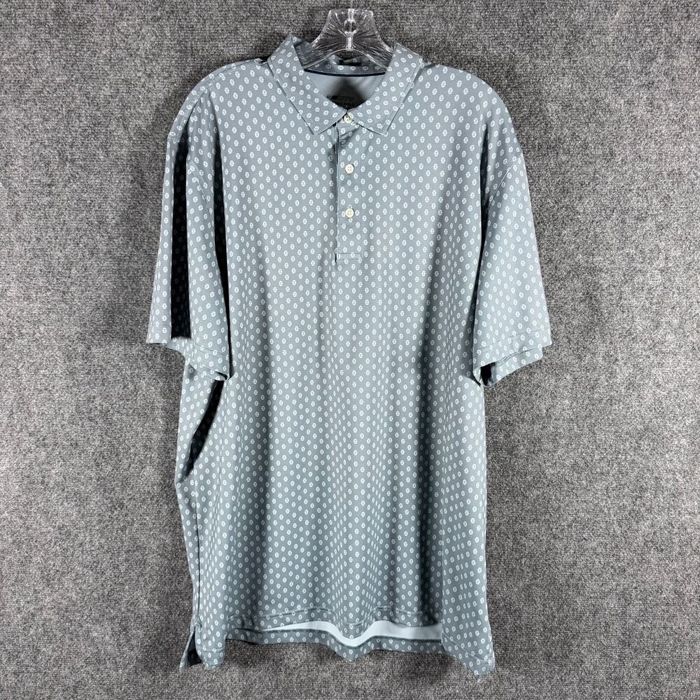 Vineyard Vines OTG Palmero Polo Mens XL Blue brrr Cooling Golf Shirt 1G012342